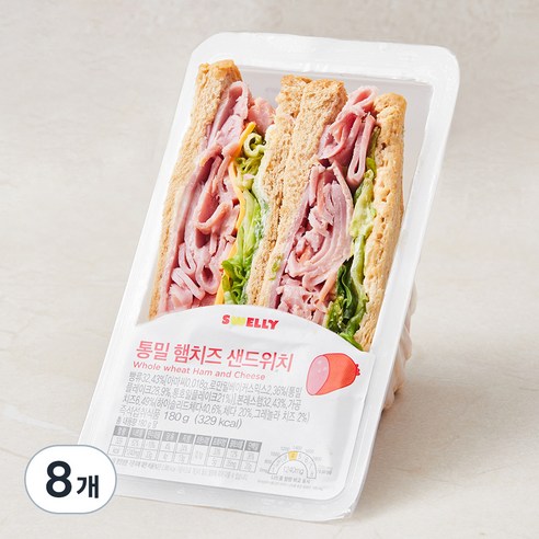 스웰리 통밀 햄치즈 샌드위치, 180g, 8개
