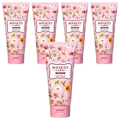 부케가르니 고보습 각질케어 풋크림 화이트머스크, 1개입, 5개, 100ml
