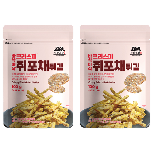 수산곳간 바삭바삭 크리스피 쥐포채 튀김, 100g, 2개