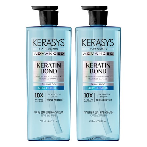 케라시스 어드밴스드 케라틴 본드 실키 모이스춰 샴푸, 2개, 750ml