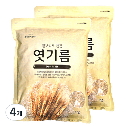 성진 겉보리로 만든 엿기름, 1kg, 4개