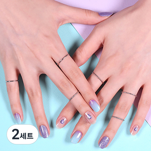 젤리넬리 젤네일 스티커, 아메시스트, 2세트