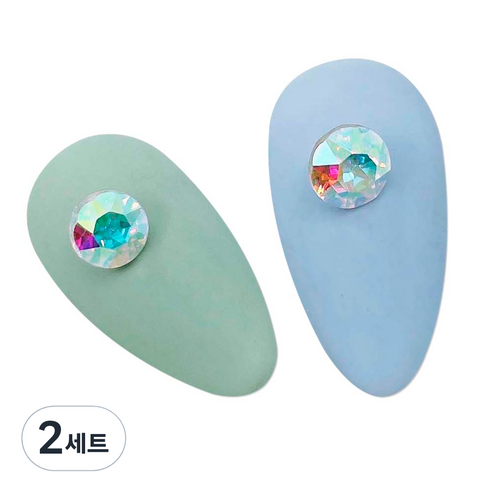 메이브라운 대용량 네일스톤 고퀄원형 V컷 6mm 30p, AB, 2세트