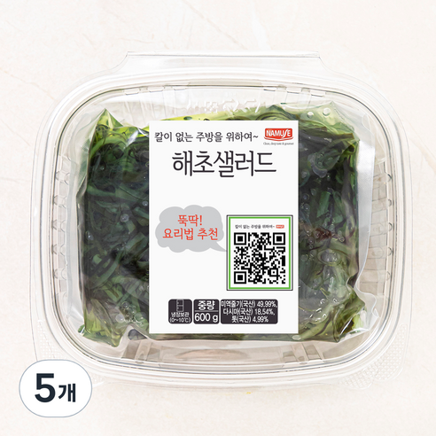 나무새 해초 샐러드, 600g, 5개