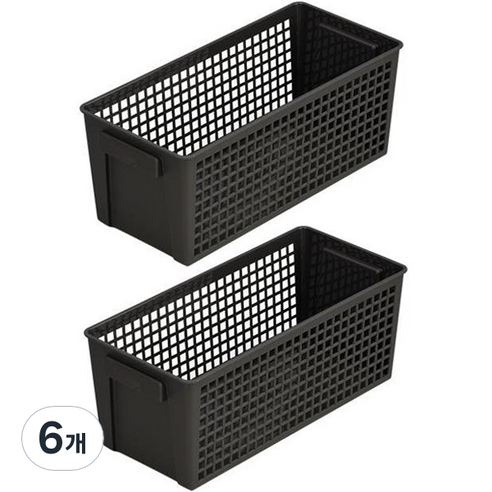 이노마타 다용도 리빙 박스, 블랙, 6개