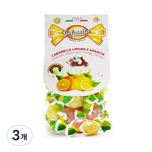 골로셀라 레몬 앤 오렌지 믹스캔디, 200g, 3개