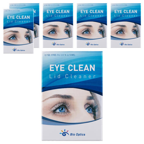바이오옵틱스 아이클린 리드클리너 눈꺼풀세정제 30p, 60ml, 6개