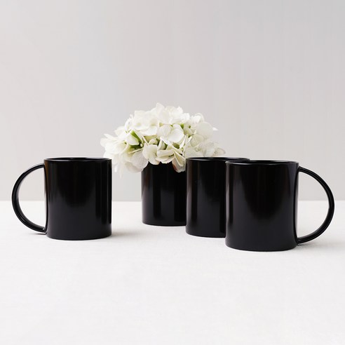 보울보울 국산 볼볼홈파티 빅머그 600ml, 코코아블랙, 4개