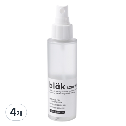 블락 진정 바디미스트, 4개, 100ml