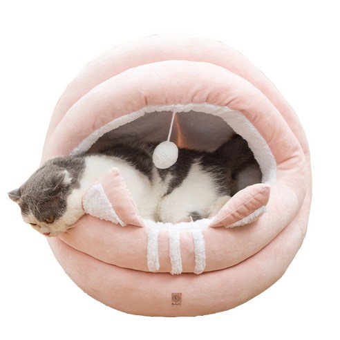 딩동펫 냥이 밍크하우스 동굴형, 핑크