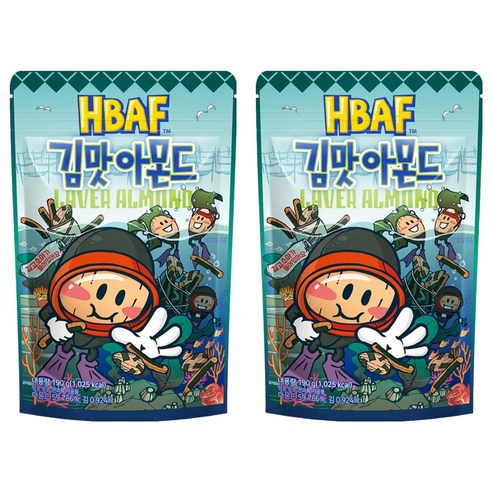 HBAF 바프 김맛 아몬드, 190g, 2개