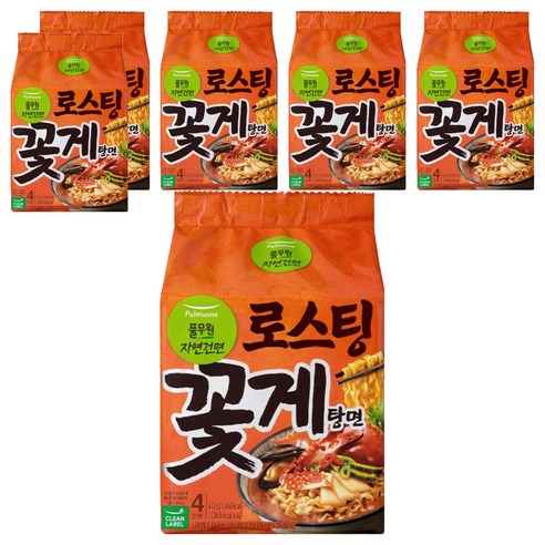 풀무원자연건면 로스팅 꽃게탕면 103g, 24개