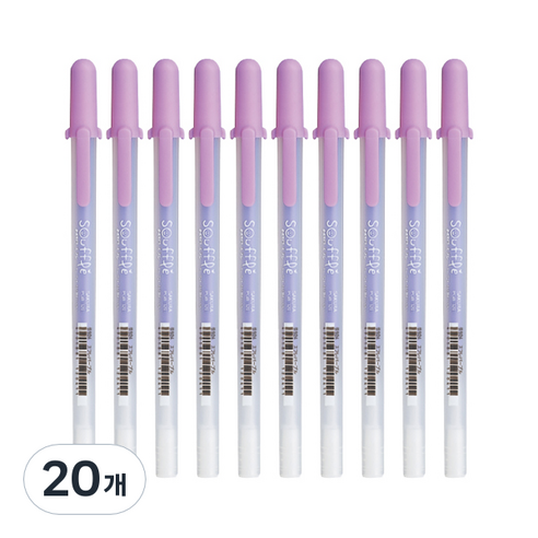 SAKURA 겔리롤 수플레 젤잉크펜 0.8mm, 퍼플, 20개