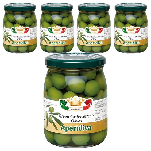 마다마올리바 그린 카스텔베트라노 올리브절임, 575g, 5개