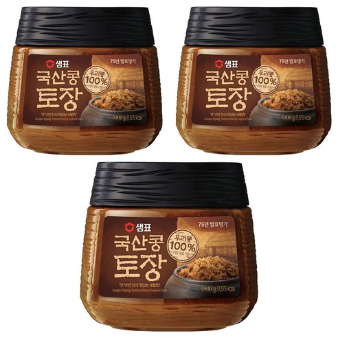 샘표 국산콩 토장, 900g, 3개