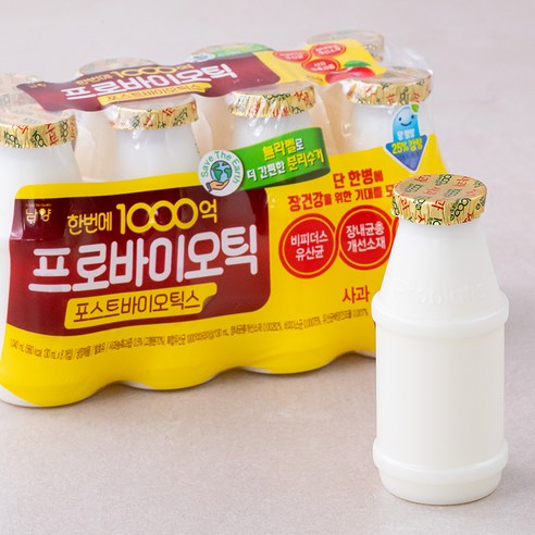 남양 한번에 1000억 프로바이오틱스 사과, 130ml, 8개