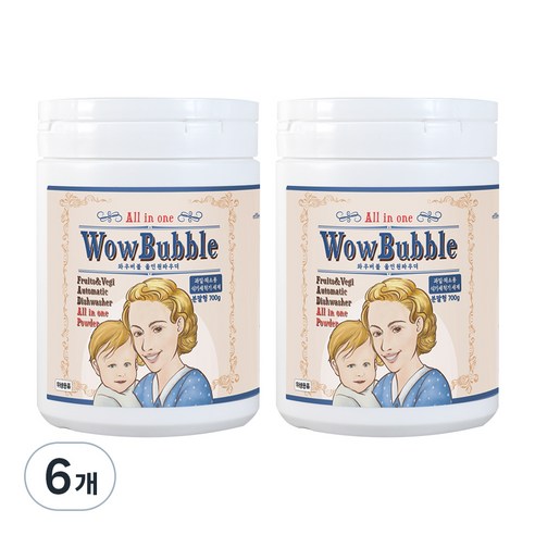 와우버블 식기세척기용세제 분말형, 700g, 6개