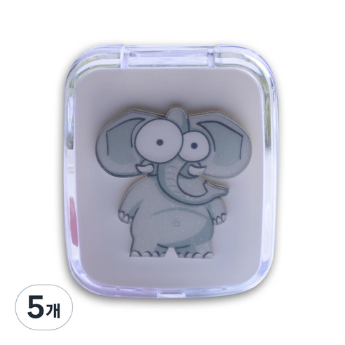 라이프포인트 동물캐릭터 렌즈케이스, 코끼리, 5개