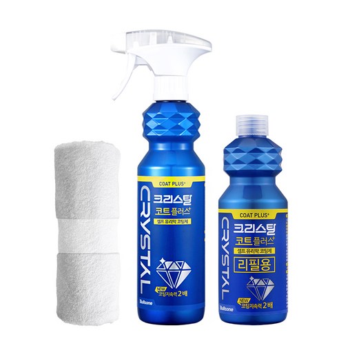 불스원 크리스탈 코트 플러스 500ml + 리필 300ml + 극세사융, 1세트, 800ml