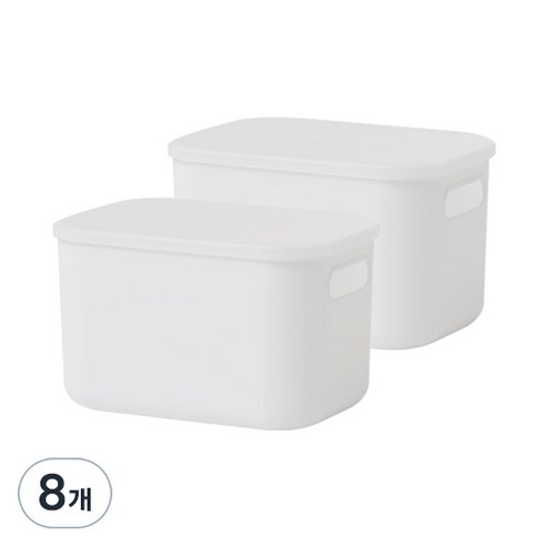 룸앤홈 애니 팬트리 수납박스, 화이트, S(180 x 260 x 160 mm), 8개