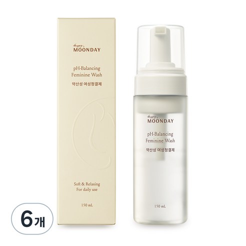 해피문데이 약산성 여성청결제, 150ml, 6개