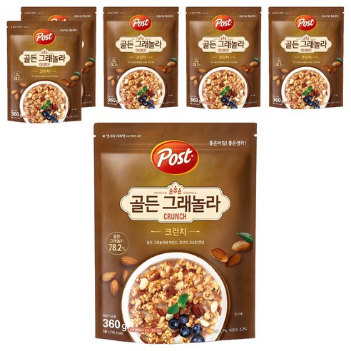 포스트 골든 그래놀라 크런치 시리얼, 360g, 6개