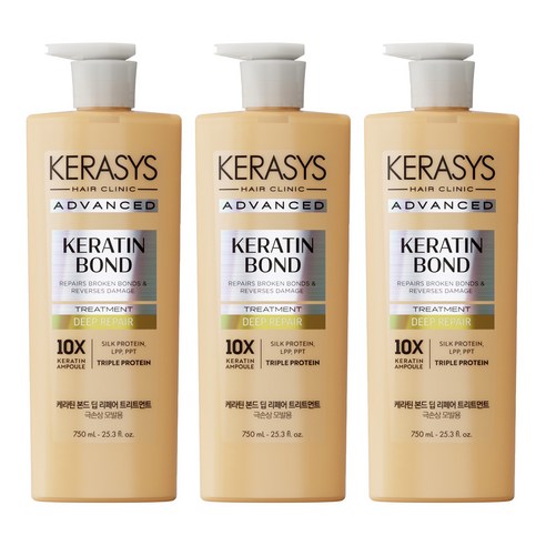 케라시스 어드밴스드 케라틴 본드 딥 리페어 트리트먼트, 3개, 750ml