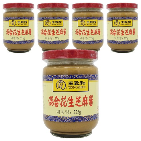 왕즈허 혼합 땅콩 즈마장 소스, 225g, 5개