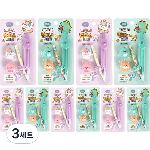 핑크풋 2000 피규어 컴퍼스 2종 x 5p 세트, 3세트