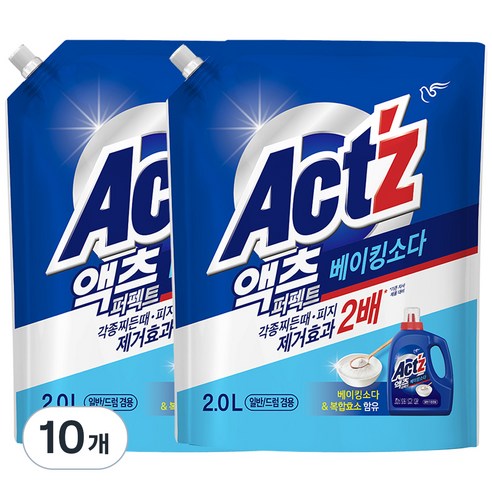액츠 퍼펙트 베이킹소다 액상세제 리필, 2L, 10개