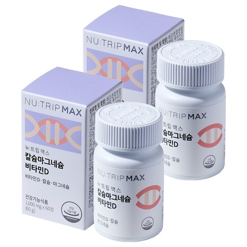 뉴트립 칼슘마그네슘 비타민D 1000 mg, 60정, 2개
