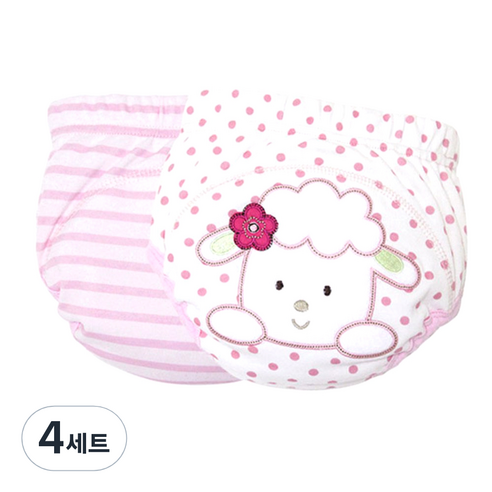 조이멀티 배변훈련팬티 2입, 양H (핑크), 4세트