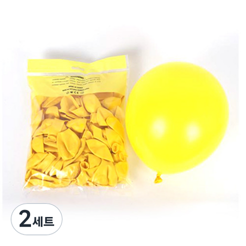 일반풍선 25cm 100p, 옐로우, 2세트