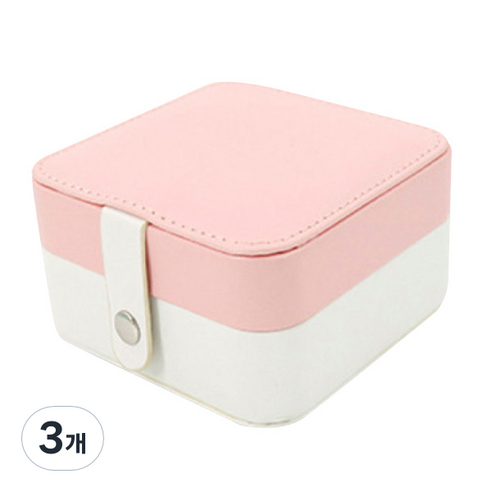 간편한 파스텔 휴대용 보석함 핑크 Lv0009, 3개