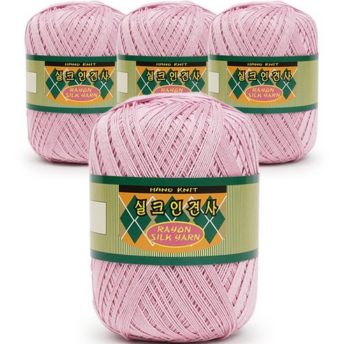 필립섬유 쎄비 실크 인견사 뜨개실 90g x 4p, 822 탁한분홍, 4개