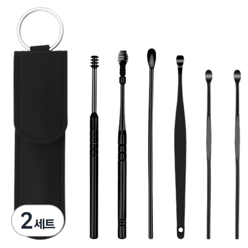 여니팩토리 컬러풀 그립 귀이개 블랙, 6개입, 2세트