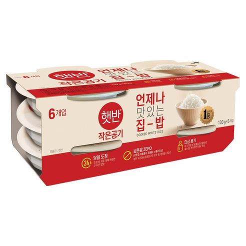 햇반 즉석밥 작은공기, 130g, 6개