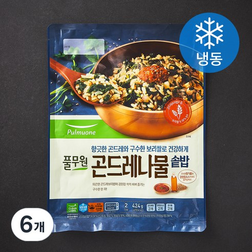 풀무원 곤드레나물 솥밥 200g x 2개 + 소스 12g x 2개 (냉동), 424g, 6개