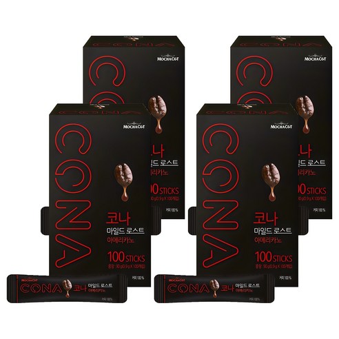 CONA 마일드로스트 원두커피스틱, 0.9g, 100개입, 4개