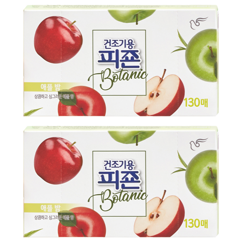 피죤 보타닉 건조기용 시트 섬유유연제 애플밤 본품, 130개입, 2개