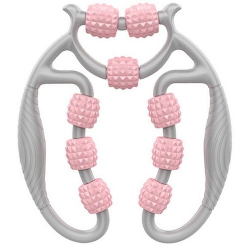 아이엠타이거 밸런스 요가 전신 나인휠 마사지릴, 핑크 + 그레이, 1개