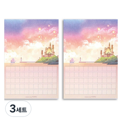 마음더하기 원고지 세로형 메모지 2p 세트, 풍등 축제, 3세트