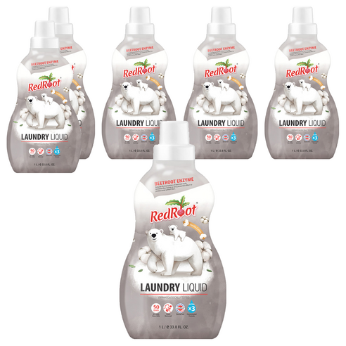레드루트 세탁세제 바닐라코튼향 플러스 유아세제, 1L, 6개