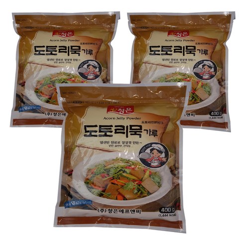 청은에프엔비 도토리묵 가루, 400g, 3개