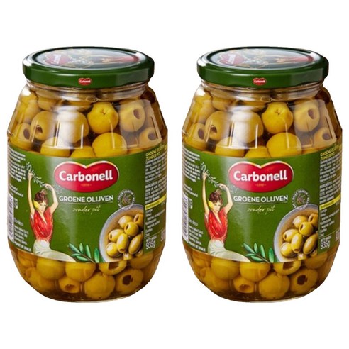 카르보넬 피티드 그린 올리브, 935g, 2개