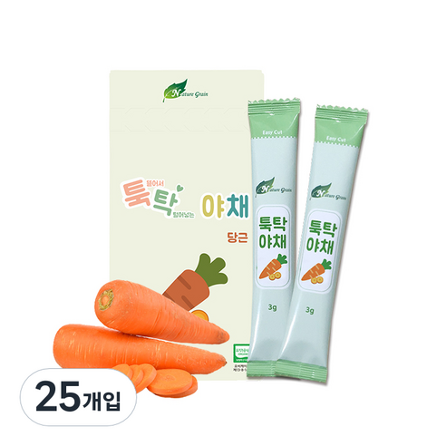 네이쳐그레인 툭탁야채 야채 알갱이 이유식 재료 3g, 25개, 당근