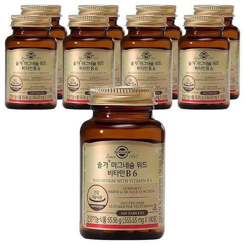 솔가 마그네슘 위드 비타민 B6, 100정, 9개