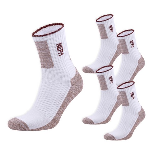 네파 남성용 몽옴브레 쿠션 미들삭스 5p NPCMOMDL-OT5, 오트베이지 k2양말