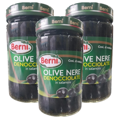 Berni 씨없는 블랙 올리브, 3개, 290g