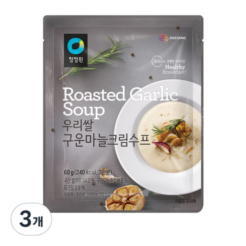 청정원 우리쌀 구운마늘크림수프, 60g, 3개